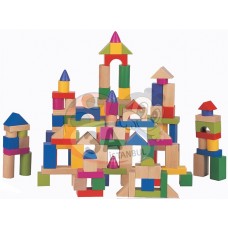 Renkli Ahşap Blok (100 Parça)