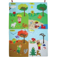 Mevsimler Kumaş Cırtlı Pano