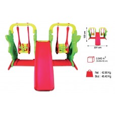 Çift Salıncaklı Kaydıraklı Set