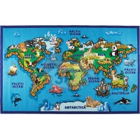 Hayvanlar Dünya Haritası Halı 200x290 cm