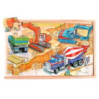 İş Makinaları Tema Puzzle 4 Lü Set