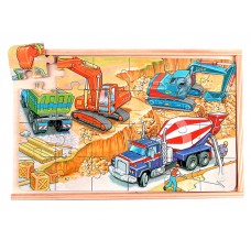 İş Makinaları Tema Puzzle 4 Lü Set