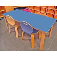 Kontra Ayaklı Ahşap Dikdörtgen Masa